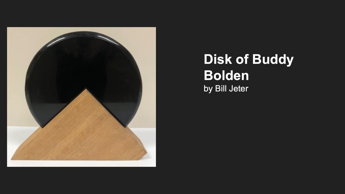 Minnesota Black Fine Art Virtual Show Slide 23- Disk of Buddy Bolden by Bill Jeter