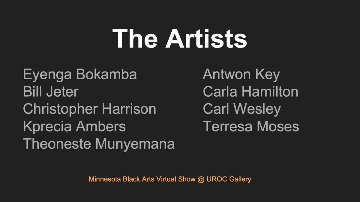 Minnesota Black Fine Art Virtual Show Slide 2- The Artists
