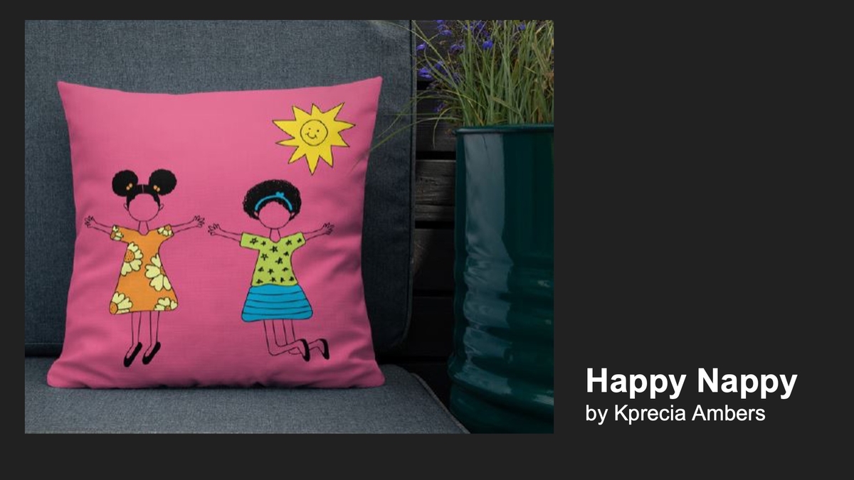 Minnesota Black Fine Art Virtual Show Slide 40- Happy Nappy by Kprecia Ambers