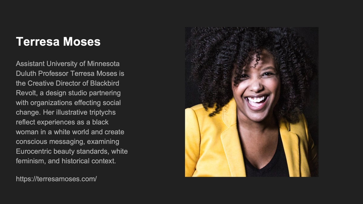 Minnesota Black Fine Art Virtual Show Slide 43- About Terresa Moses