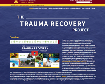 The Trauma recovery Project website screenshot