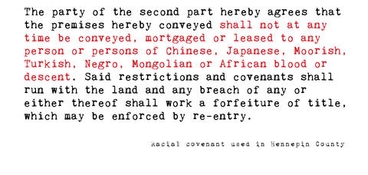 Screen shot of a racial covenant